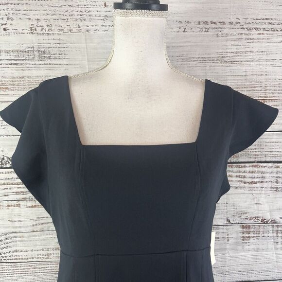 Lark & Ro Dress size 8 Black Stretch Above Knee A Line Wedding Church Career - Picture 4 of 12